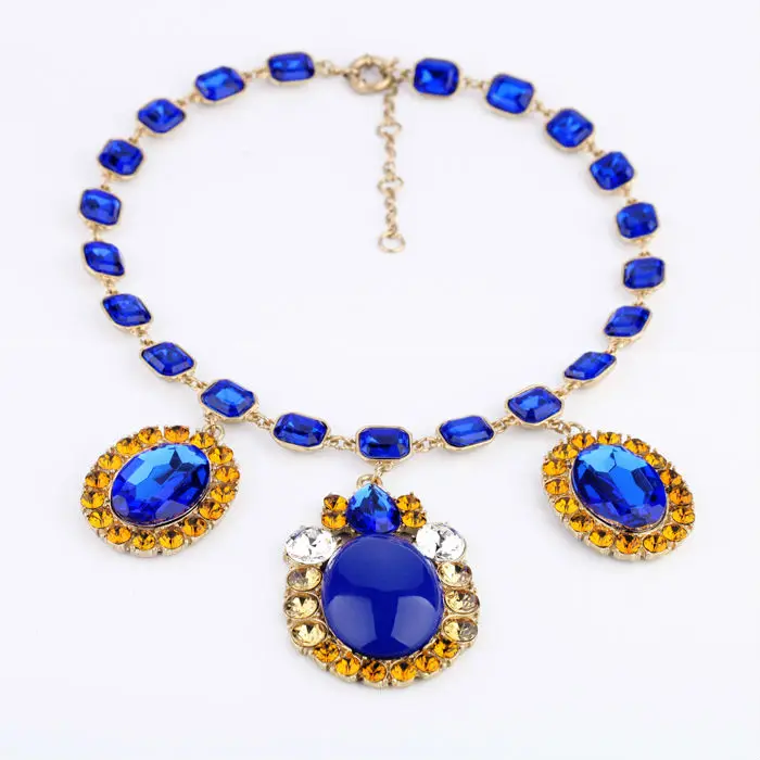 

KISS ME Min order 10$ new arrival blue big pendant necklace Factory Wholesale