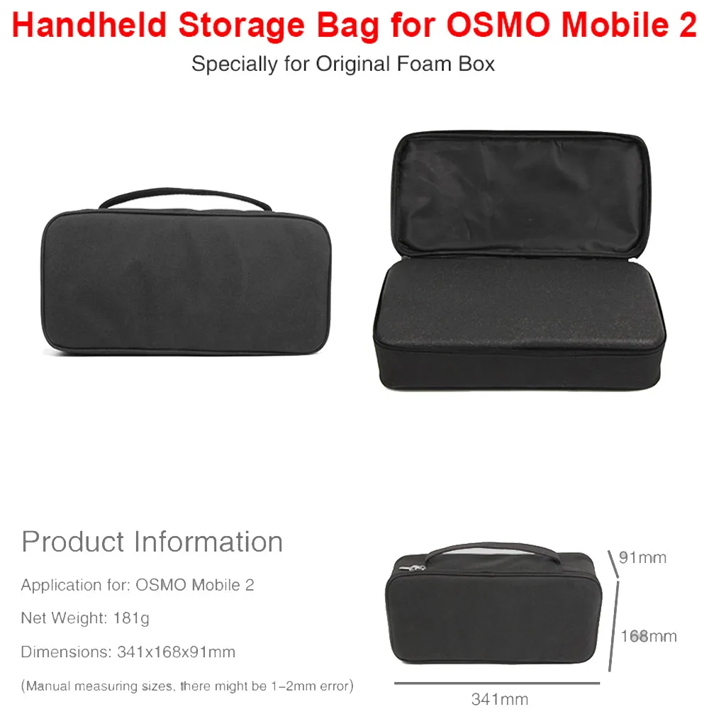 

2019 Black Suitcase Storage Bag Case Cover Carry For DJI OSMO Mobile 2 Accessories Storage Bag Bags organizador Home Decoration