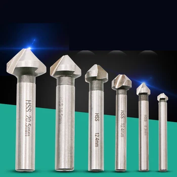 

90 Degree Three-blade Titanium White Alloy Full Chamfer Milling Cutter Woodworking Hole