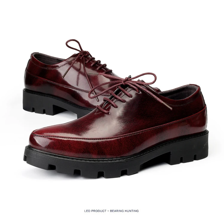 Мужские кожаные модельные туфли на толстой подошве, визуально увеличивающие рост на 8 см; роскошные модные мужские деловые кожаные туфли в британском стиле для свадьбы