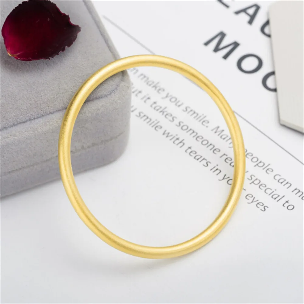 

Golden Ancient Fashion Solid 999 Silver Bangle Inheritance Series Smooth Surface Grinded Hand Ring Bangles for Women Dropship