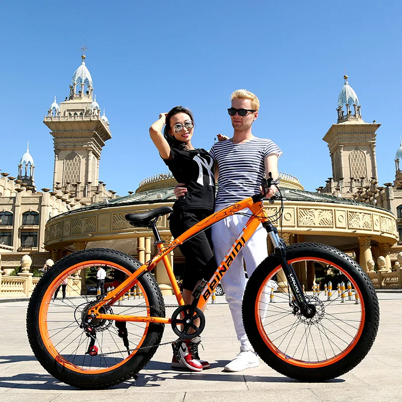 Excellent Bicycle 24/26 Inch Carbon Steel Frame 7/21/24/27 Speed Outdoor Downhill Bicycle Mountain Bike Disc Brake MTB Bicicleta Snowbike 2