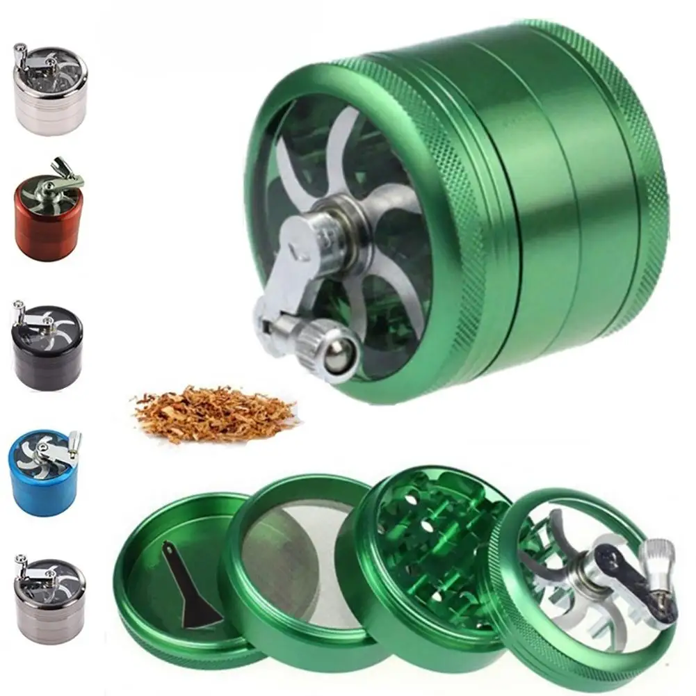 

4 Layer Alloy Hand Mill Herb Spice Tobacco Grinder Crusher Smoke Accessories New