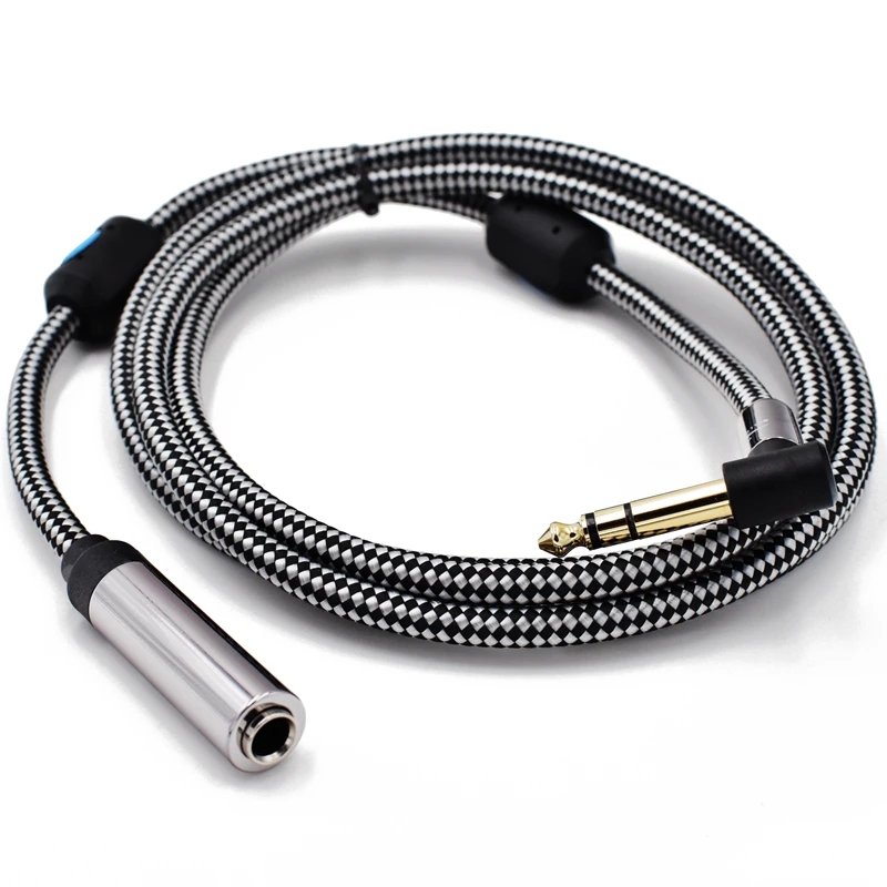 Stereo 6 35mm Extension Cable Angled TRS Jack 1 4 Male to Female for Monitor Headphone Premium OFC Audio Cable 1M 2M 3M 5M 8M