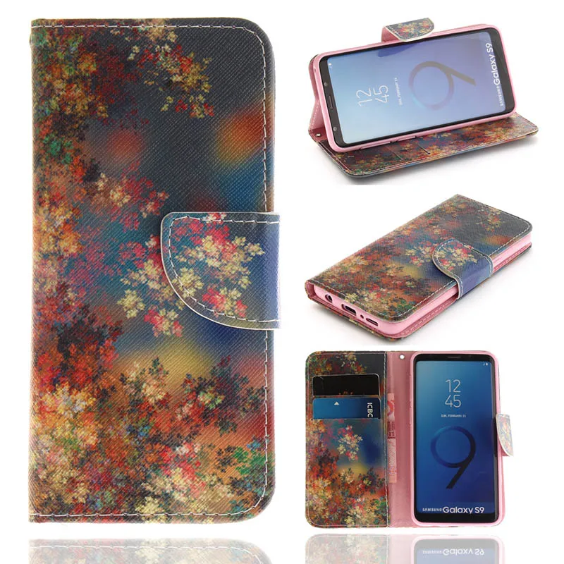 Чехол-бумажник из искусственной кожи для iPhone XS Max XR X 10 8 7 6S Plus 5 5S SE 5C 4 4S чехлы с откидной крышкой и подставкой для iPod Touch 5 6 Fundas B42 - Цвет: Colored Flowers