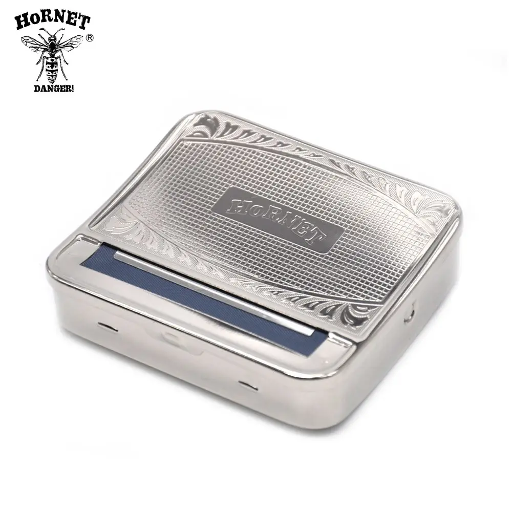 

1pcs " HORNET " 70MM Silver Metal Rolling Machine Case Box Rolling Machine for 70MM Papers Cigarette Maker Roller Handroller