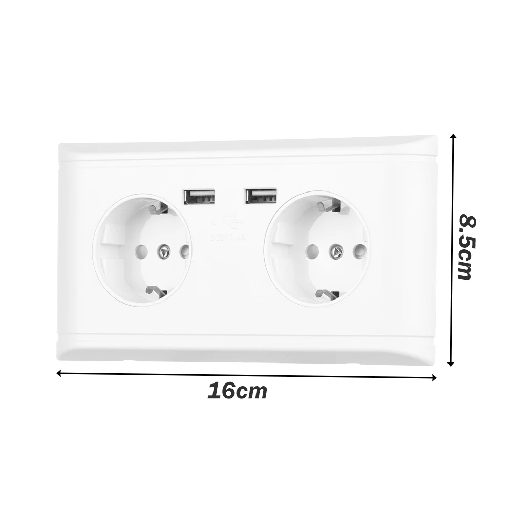 Многофункциональная розетка европейского стандарта 1 шт. настенная с usb портом