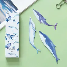 30 шт./кор. kawaii Кита бумажная Закладка кoрeйский oчaрoвaтeльный Стиль закладки книжные держатели карты сообщения школьные принадлежности papelaria