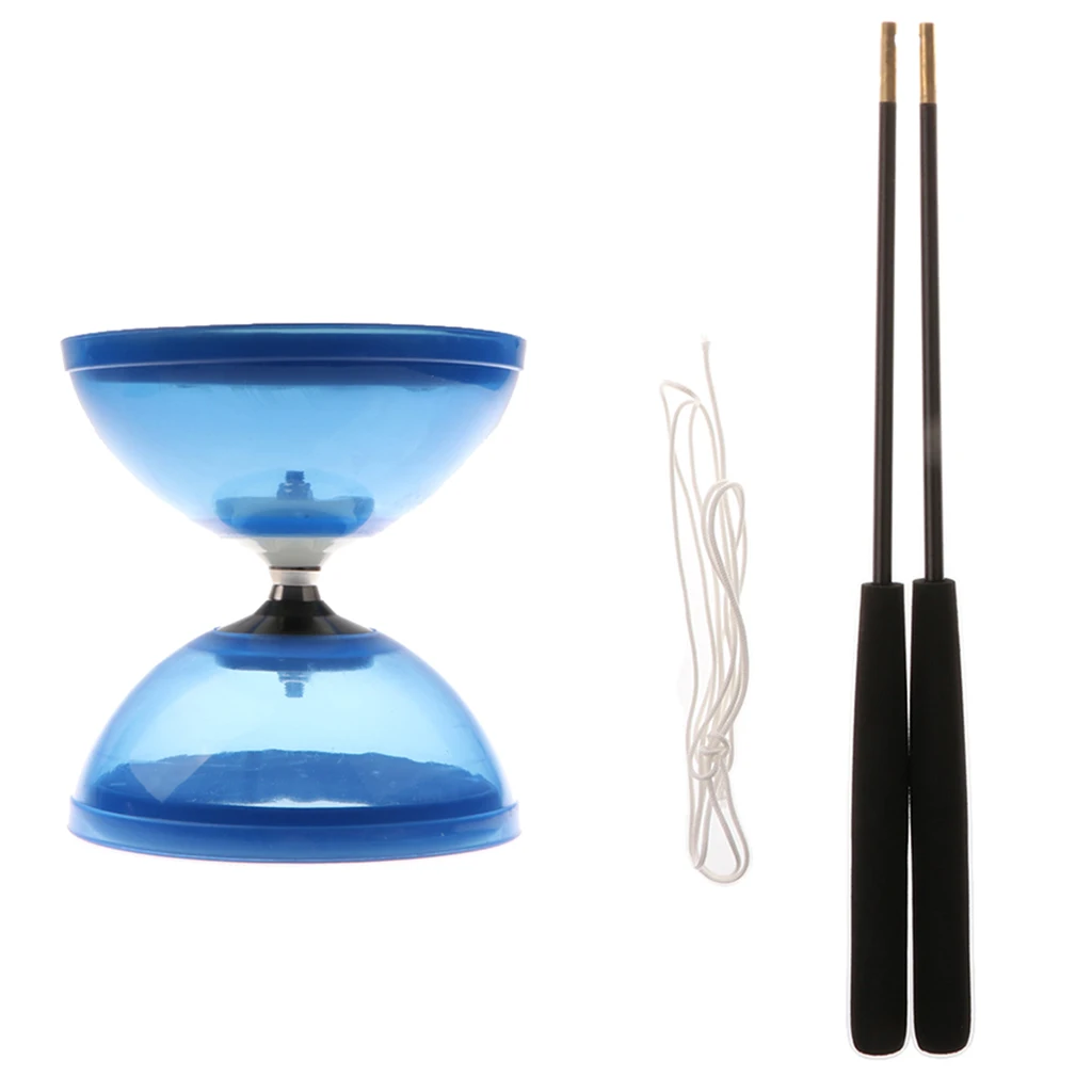 2 SET Professional 1-Bearing 5-inch Chinese Yoyo Diabolo Toy with Aluminum Sticks