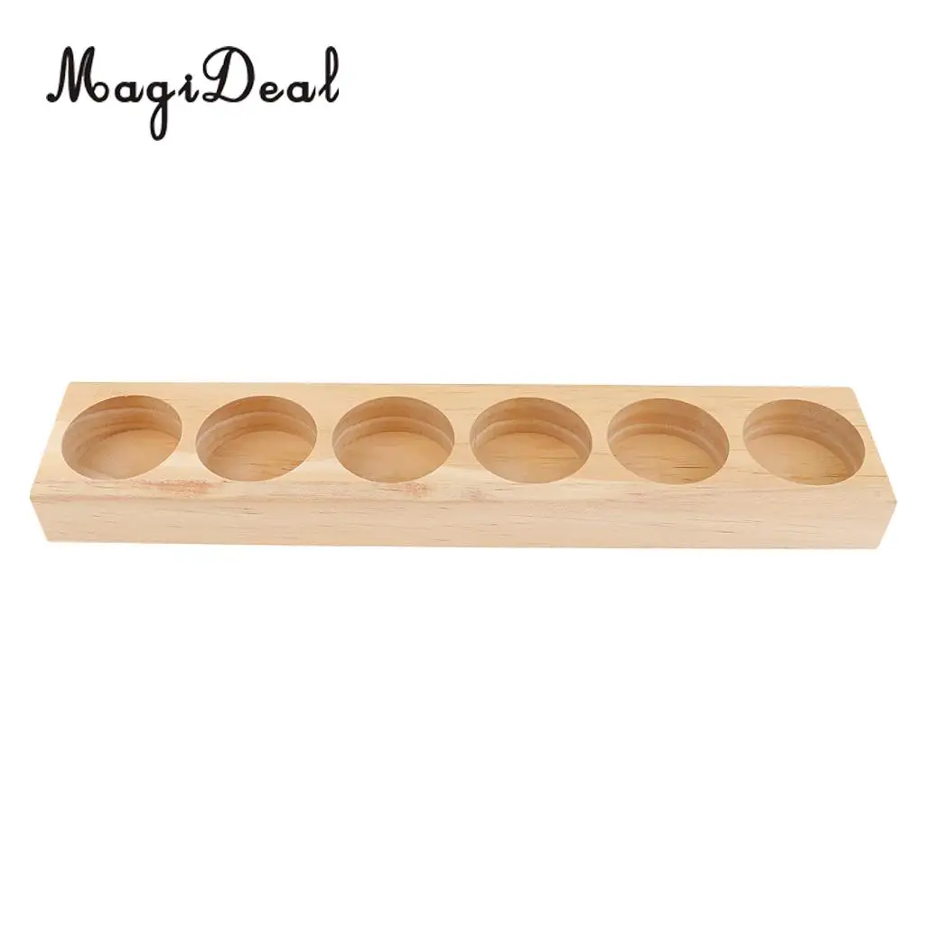 pcs NATURAL WOOD Aromatherapy Essential Oil Display Storage Organizer Rack Stand Holder for 6pcs 15ml Bottles