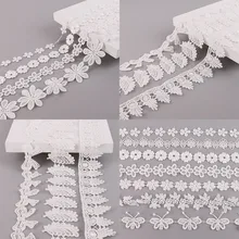 Ruban de dentelle blanche fait à la main, 1yard/lot, ruban de dentelle, matériel pour Patchwork, fournitures de couture de vêtements, artisanat, nouveau Style