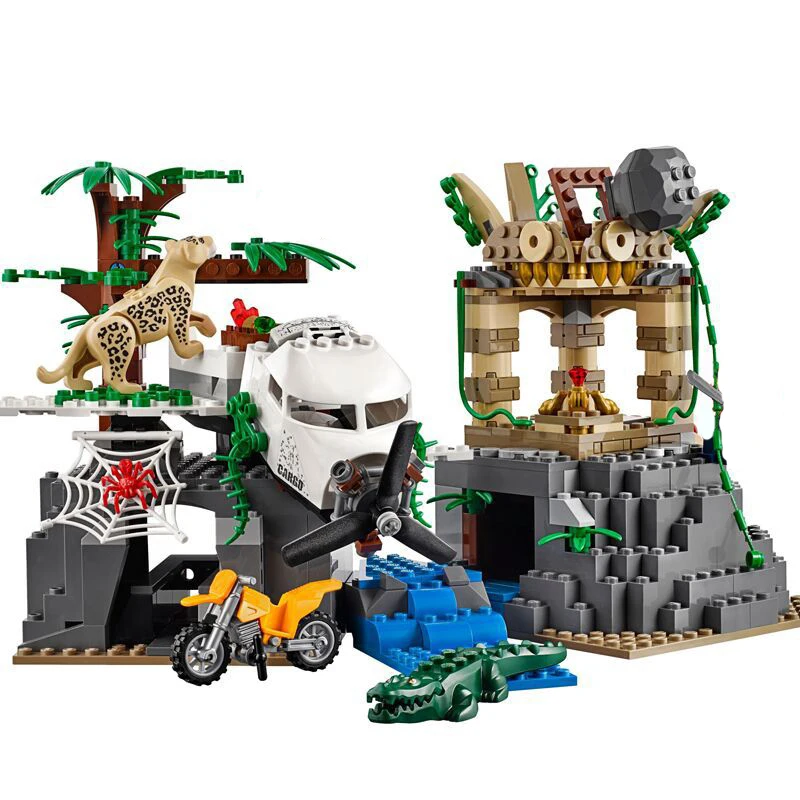 

02061 City Series Exploration of Jungle Building Blocks Set 60161 Educational Toys Children Christmas Gift Legoings Block Toys
