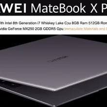 Лучший HUAWEI MateBook X Pro 13,9 дюймовый ноутбук с процессором Intel i7-8565U 8-го поколения 8 ГБ ОЗУ 512 ГБ SSD