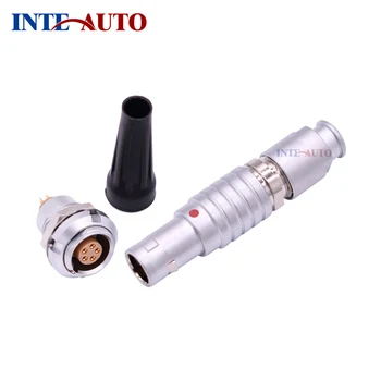 

1B Series Connector, M12 size push pull connectors 2,3,4,5,6,7,8,9,10,14 pins, Metal electrical male female connector,FTGG EZCG