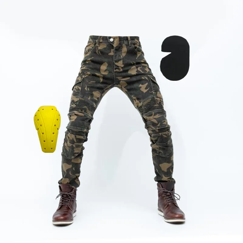 

2019 New 3 Colors Motorcycle Leisure Jeans Off-Road Outdoor Jeans Cycling Pants Four Piece Protect Equipment Motorbike Pants H1
