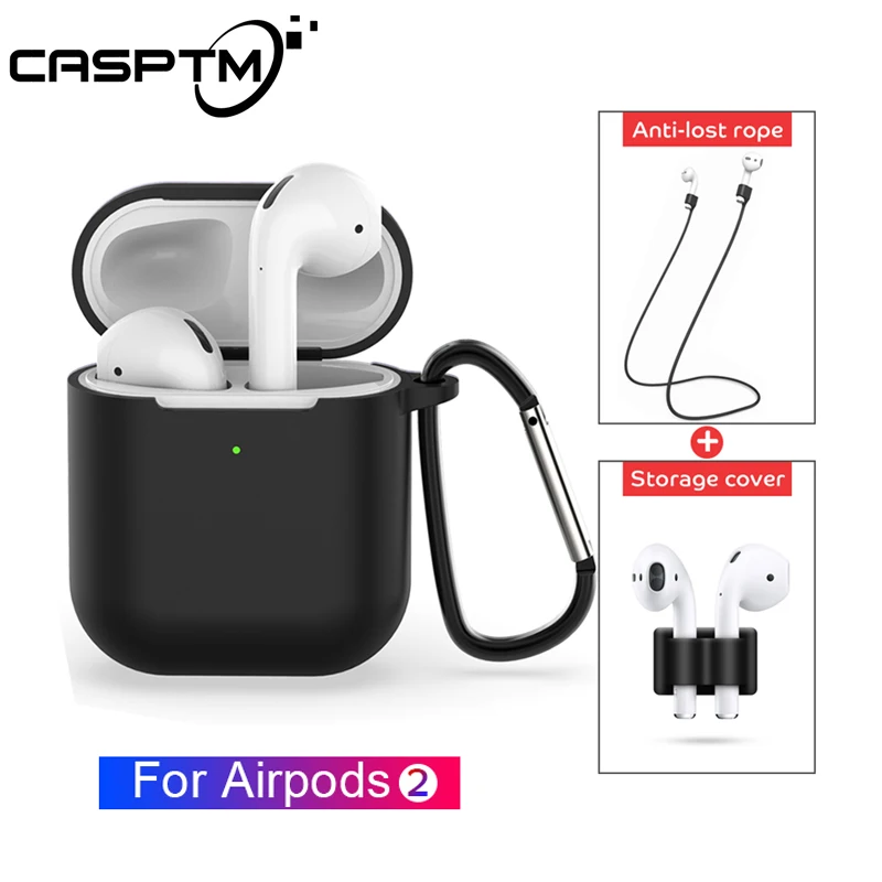 Чехол для наушников для Airpods 2, силиконовый чехол для Air Pods 2, аксессуары, ремень против потери с крючками, Набор держателей, Ультратонкий чехол