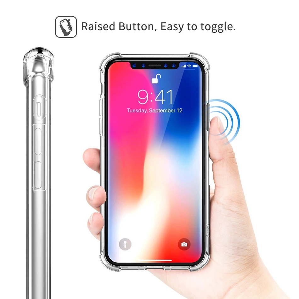 Suntaiho чехол для телефона для iPhone 7 8 Plus прозрачный противоударный чехол s для iPhone X 8 7 6 6S Plus Мягкий ТПУ силиконовый чехол