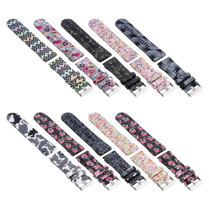 

22mm Printed Silicone Quick Release Smart watch Strap Replacement Watchbands for Garmin Fenix 5 Quickfit