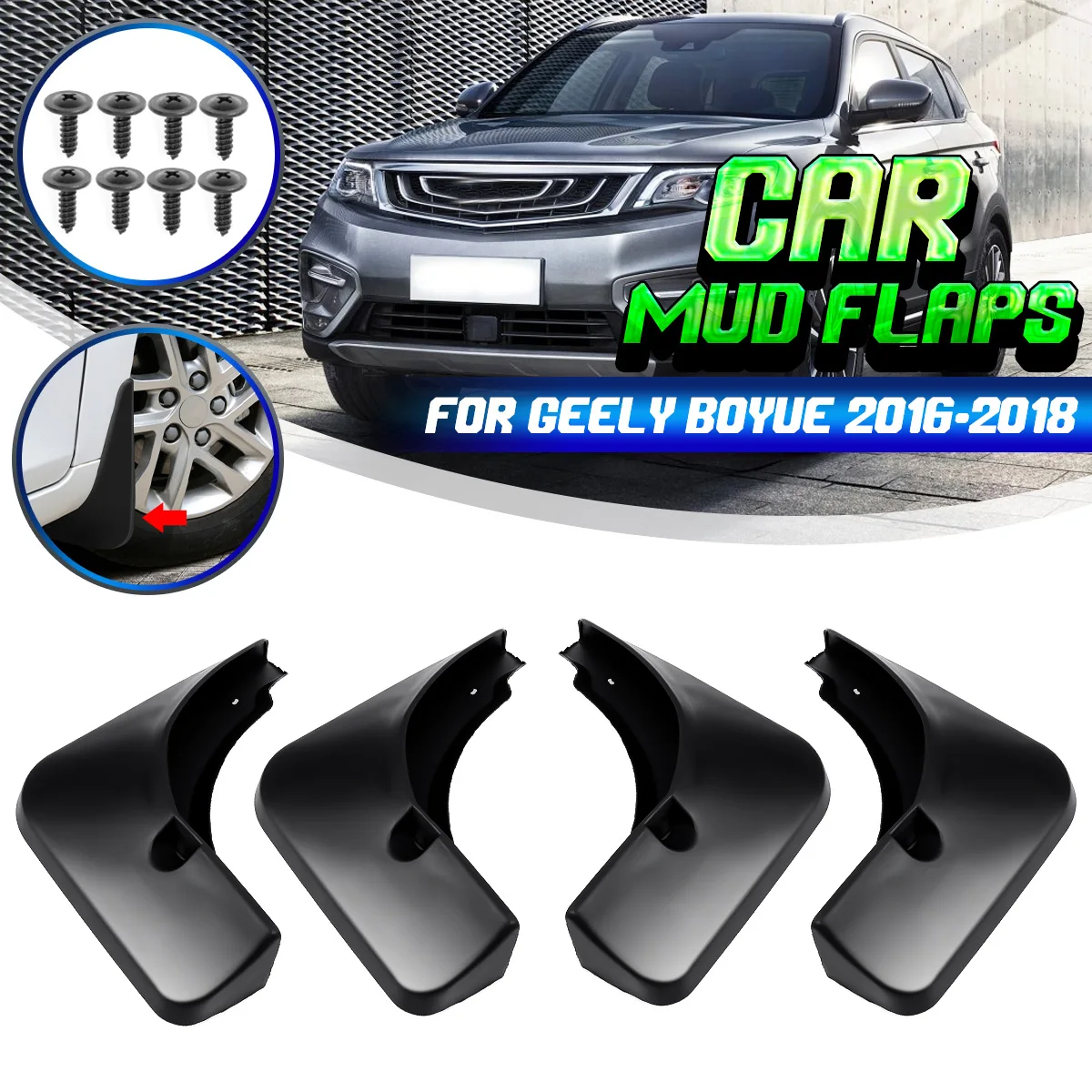 

Car Mud Flaps Front Rear Mudguards Splash Guards for Fender Mudflaps For Geely Boyue Atlas NL3 Emgrand X7 Sport 2016-2019