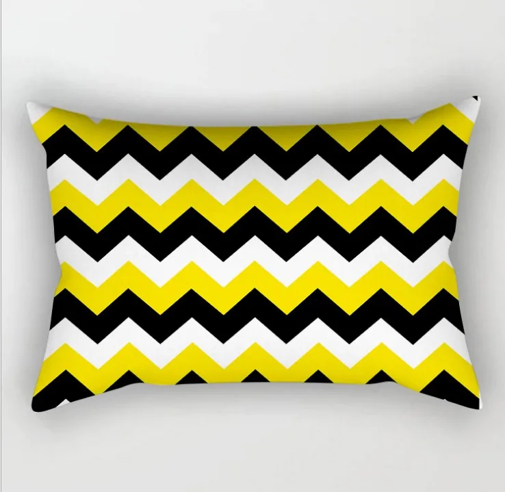 Желтый серый геометрический чехол для подушки, домашний декор, бархатный чехол для подушки со слоном, 30x50 см, декоративный шеврон, чехол для подушки Pillowsham