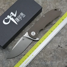 CH3504-G10 Flipper folding knife D2 blade ball bearing G0 + steel handle camping hunting pocket knife EDC tools