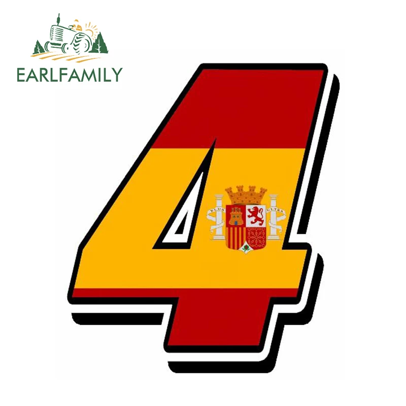 EARLFAMILY 13 см x 10 гоночные цифры виниловые наклейки с испанским флагом Мотокросс