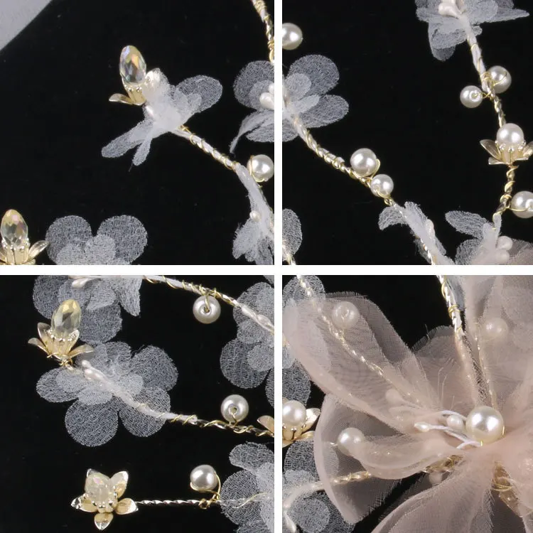 Idealway роскошные золотые заколки жемчужные кружевные украшения для волос праздничные подарки невесты Шпилька Свадебные аксессуары для шиньонов