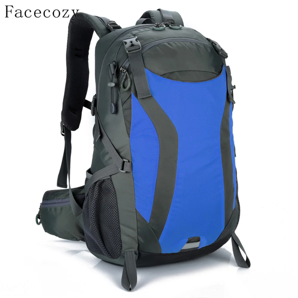 Facecozy, мужской и женский рюкзак для отдыха на природе, большая вместительность, унисекс, для альпинизма, туризма, путешествий, рюкзаки, водонепроницаемые спортивные сумки - Цвет: Blue