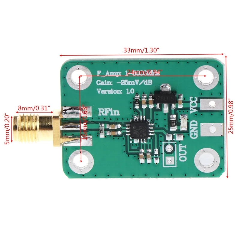 1-8000 MHz AD8318 RF логарифмический детектор 70dB RSSI измерительный модуль измерителя мощности