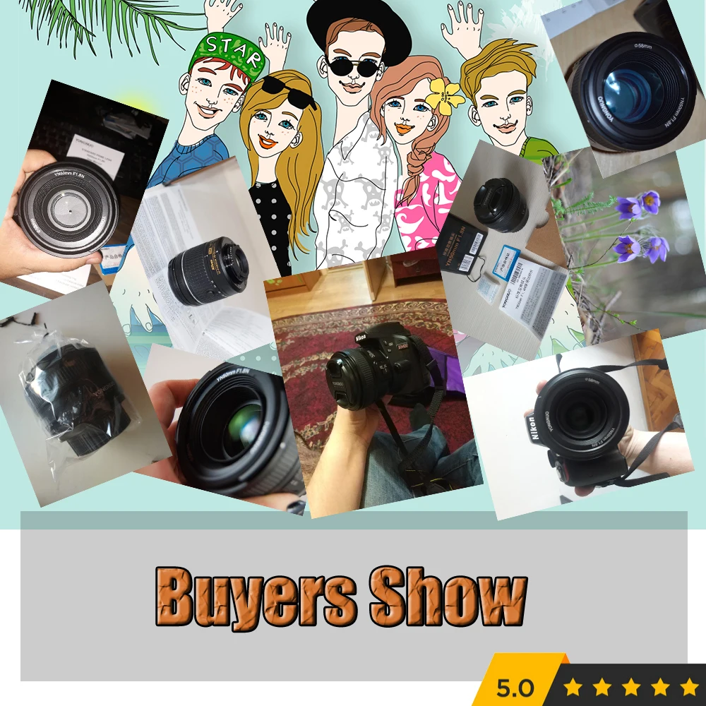 YONGNUO YN50mm F1.8 gran apertura de lente para Nikon D800 D300 D700