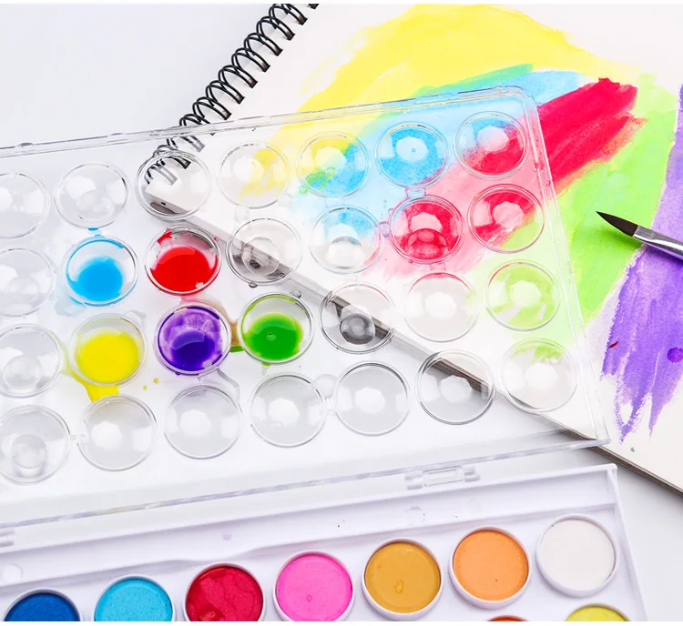 Pigment 36Color Watercolor Paint Set-Bright Color Water Color Cake for Kids Watercolor Paper Painting Drawing Art Supplies