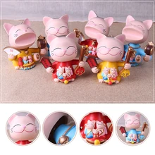 Автомобильный орнамент Lucky Cat мультфильм качающаяся голова Модель Смола Отделка Подарок авто украшение приборной панели аксессуары украшение подарки