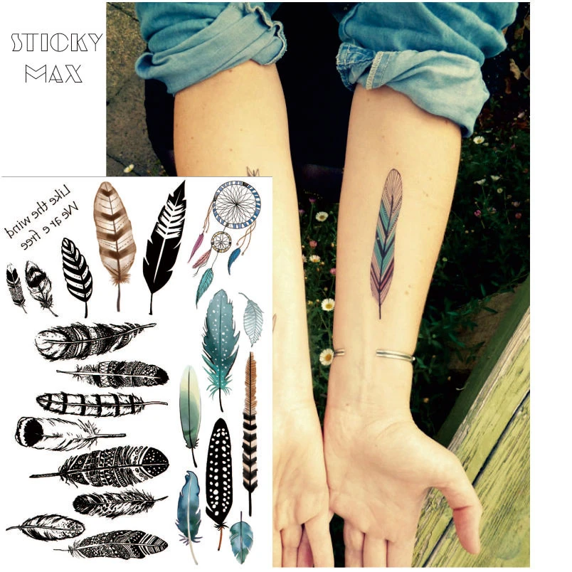 W10 1 ピースシックな自由奔放に生きる非毒性タトゥー夢キャッチャーデザインフェイクタトゥー Designer Tattoos Tattoo Designtattoo Tattoo Aliexpress