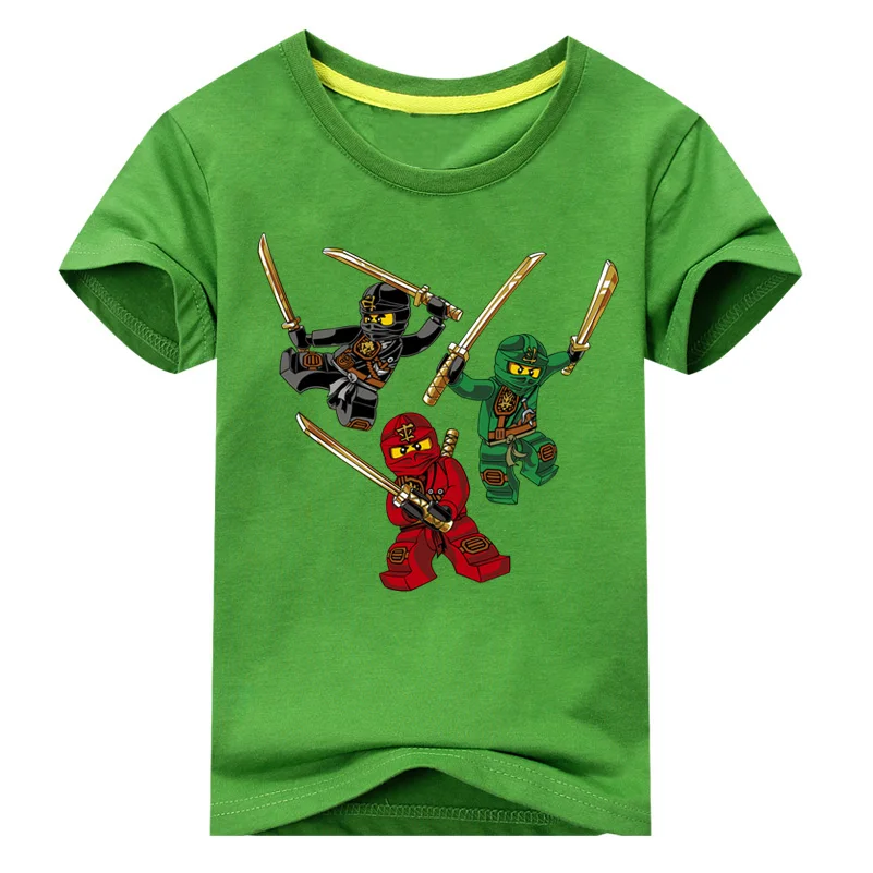 Детей Ninjago Костюмы для детей короткий рукав футболки верхняя одежда Прямая доставка мультфильм футболки для малышей хлопковый костюм DX078