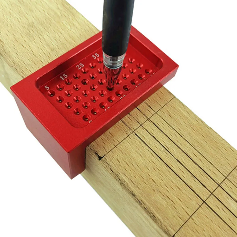 

Mini Woodworking Hole Positioning Scribing Ruler Aluminum Alloy T Shaped Scriber CLH@8