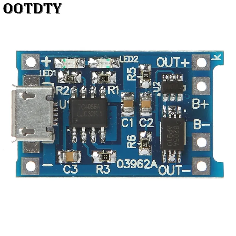 

OOTDTY Lithium Battery Charge+Protection 2-In-1 Circuit Board 5V 1A 2A Micro USB Module
