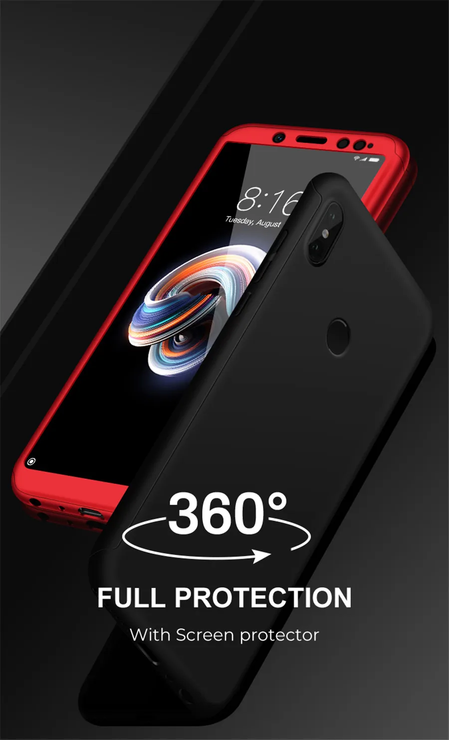 360 PC Full Cover Cases For Huawei Honor 9X 8X 8C 8A 8S Case Honor 7C 7X 6X 5X Play V20 20 Pro Case Cover With Protective Film