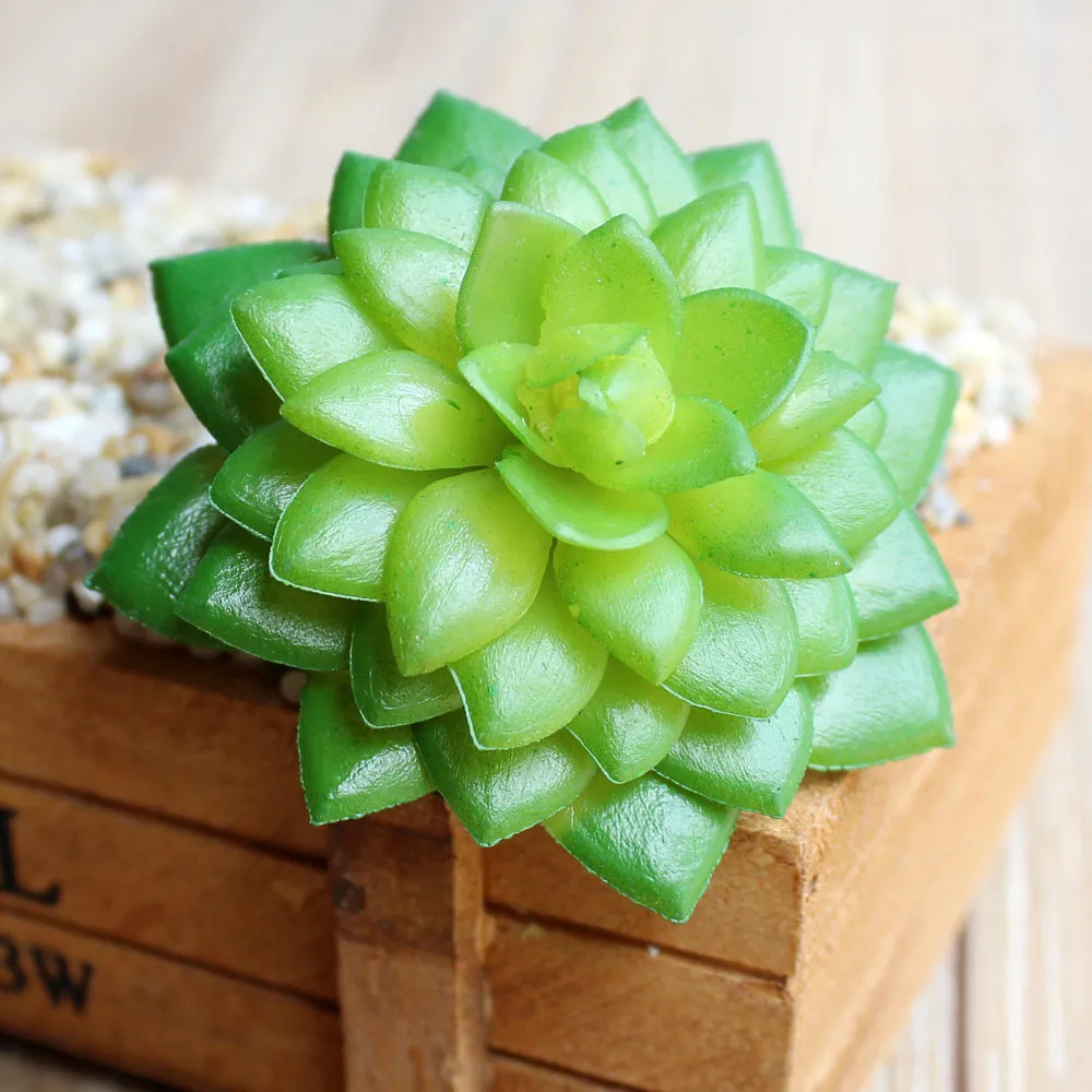 Green Artificial Succulents Plants Fake Mini Plastic Flowers Simulation For Garden Decor Real Touch Faux Succulents Arrangement