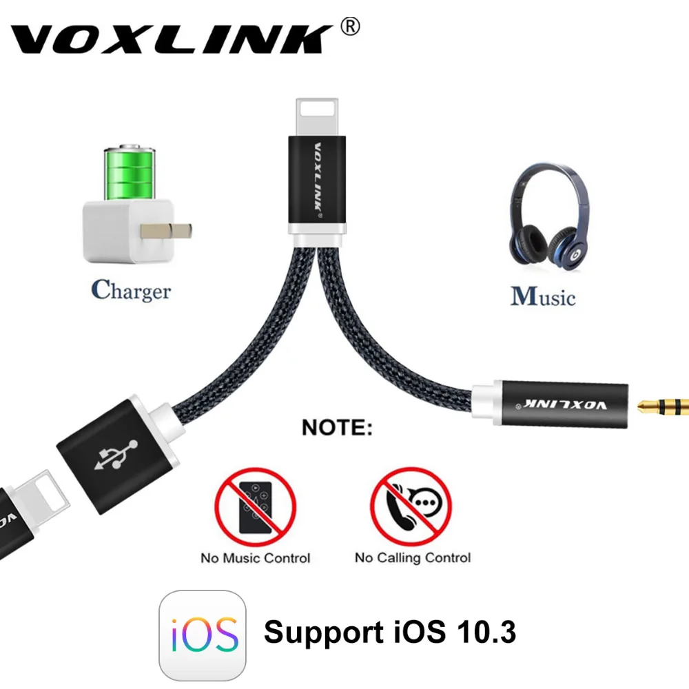 imágenes para VOXLINK 12 cm Cable de Audio para Auriculares Para el iphone 7 Plus 7 2 in1 8 Pines a 3.5mm Para Auriculares Jack Adaptador de Cargador Cable imágenes para VOXLINK 12 cm Cable de Audio para Auriculares Para el iphone 7 Plus 7 2 in1 8 Pines a 3.5mm Para Auriculares Jack Adaptador de Cargador Cable
