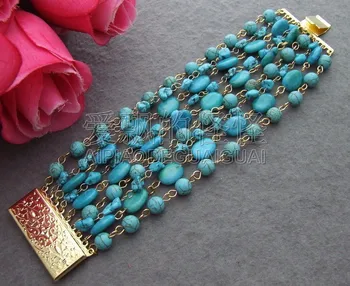 

B082913 Great! 9Strands Blue Bracelet