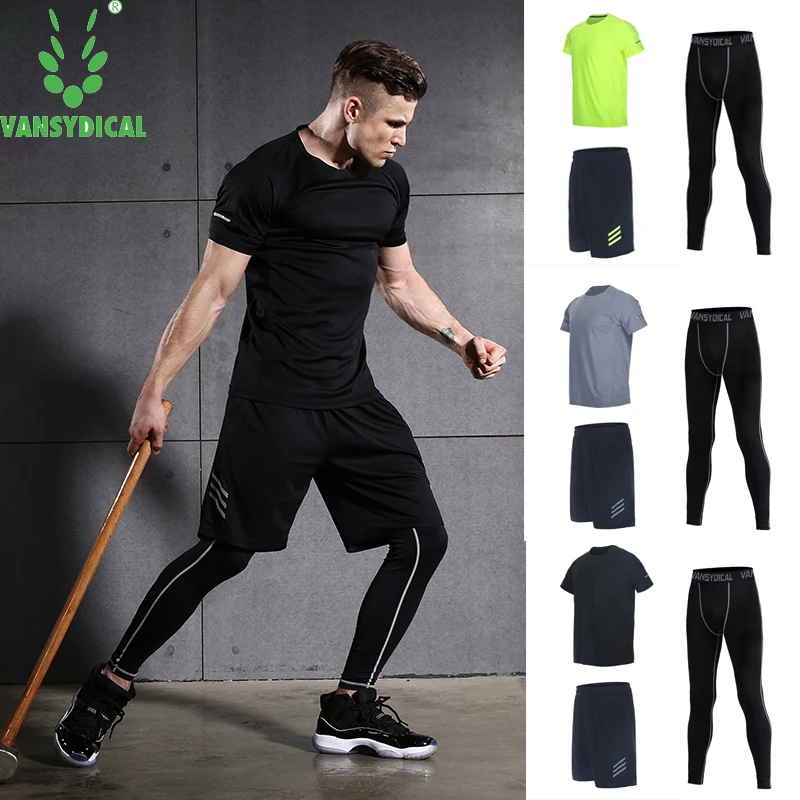Vansydical Set 2018 Mens Sports Suits Fitness Training Sportswear