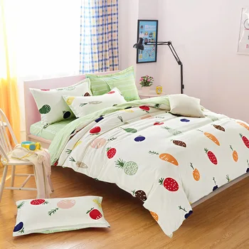 

wholesale Pineapple/carrot Bedding for new year's Day Ocean Series duvet Cover housse de couette adulte -wedding comforter