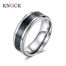 Высококачественное модное мужское кольцо из нержавеющей стали и углеродного волокна, мужское кольцо для пары, черное серебряное мужское Ювелирное кольцо для мужчин