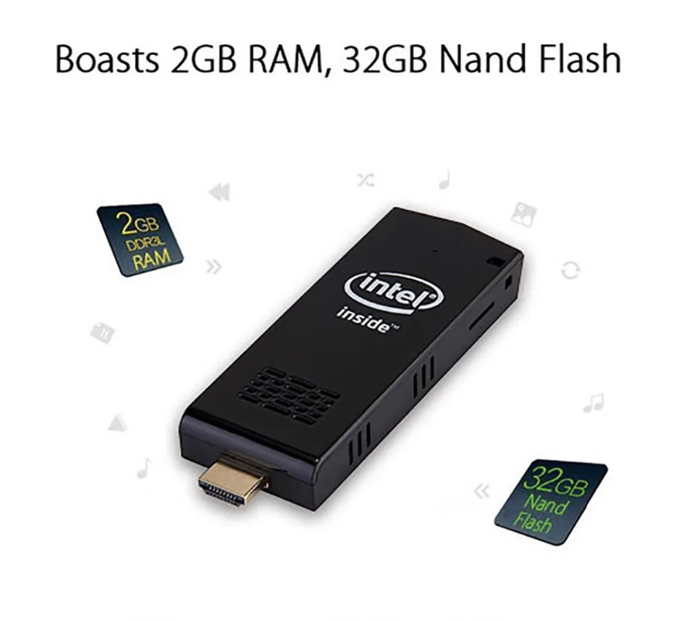 W5 Windows10 TV Box Mini PC Quad Core Intel Atom Z3735F 2GB 32GB Smart iptv box Android 4.4 Windows10 HDMI set top box Stick