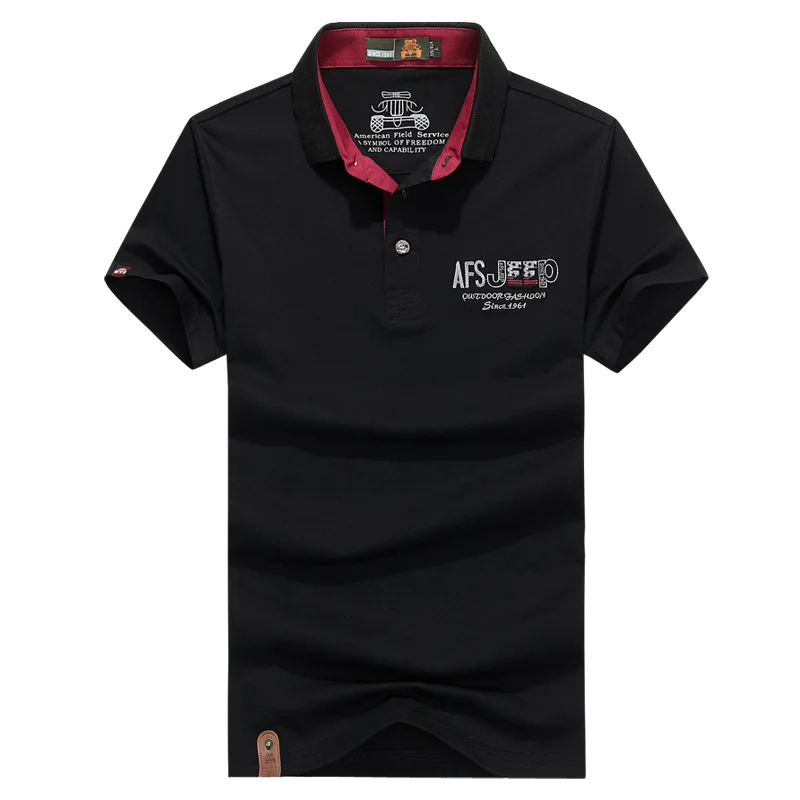 

AFS JEEP Brand Polo Men Cotton Summer Polo Shirt Solid Casual Loose Breathable Polos Para Hombre Military Polos De Marca M-XXXL