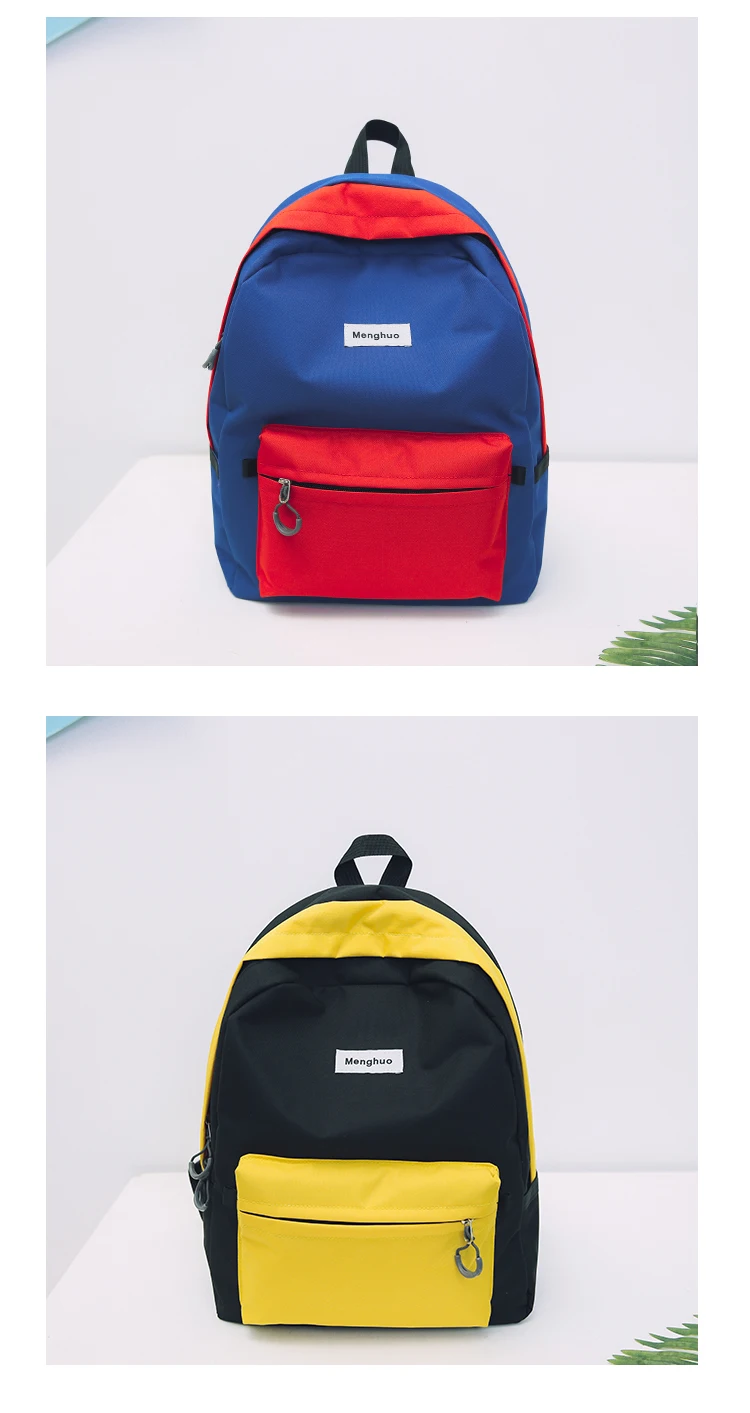 Menghuo Brand New Patchwork Women Backpacks Canvas Backpack Girls Rucksack School Backpacks for College Student Mochila Feminina (25)