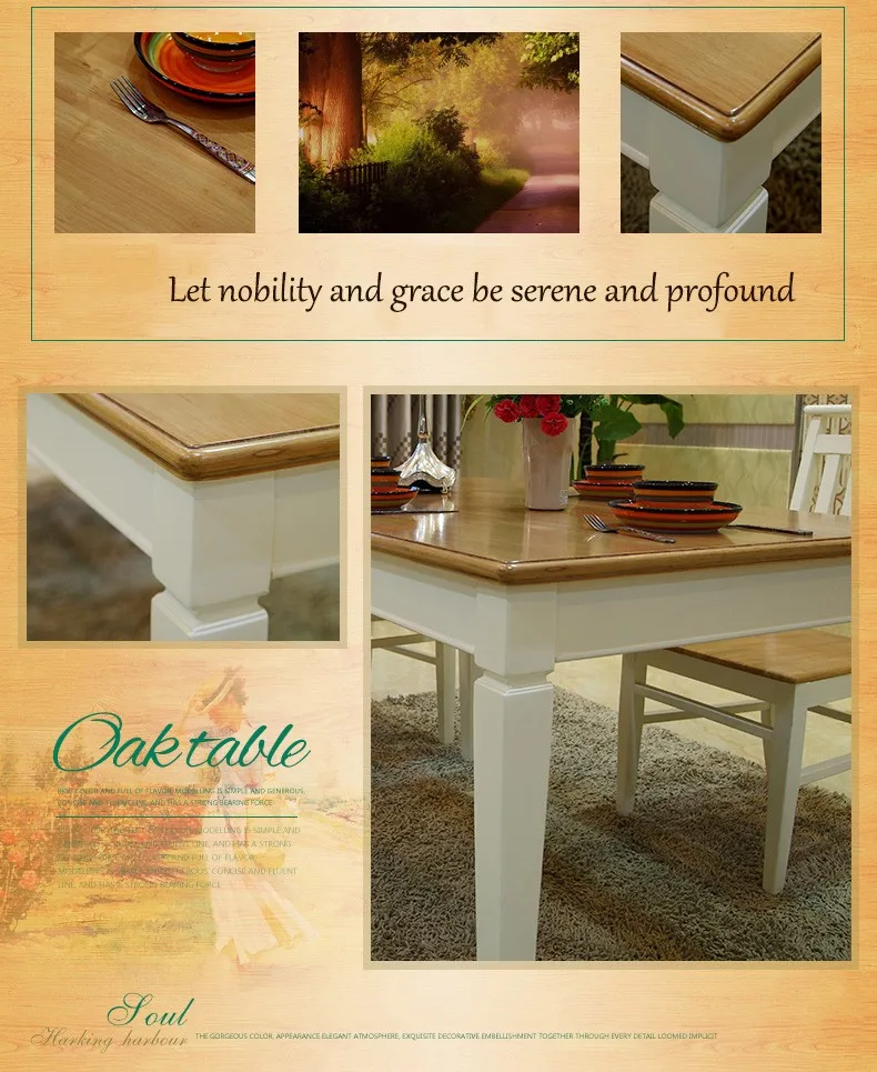 Старинный стиль Итальянский обеденный стол, твердой древесины Италия стиль роскошный комплект для обеденного стола o1111