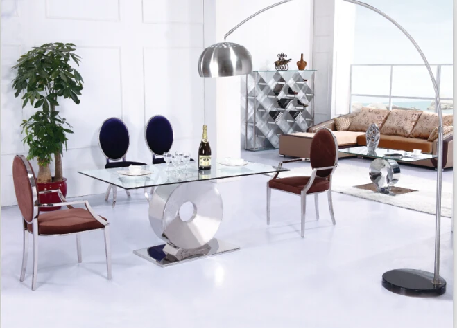 Compra de acero inoxidable mesa de comedor online al por mayor de ...