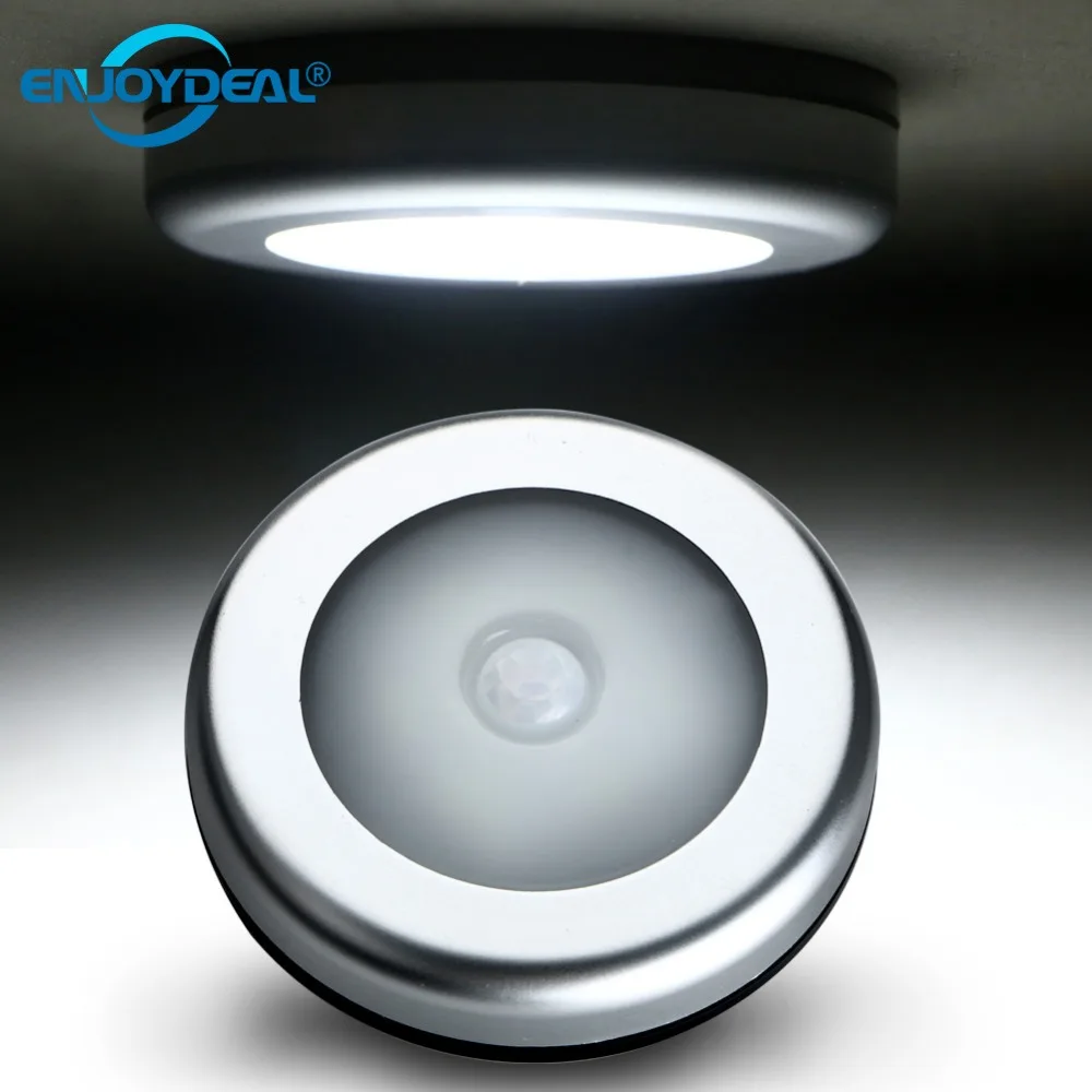 6 LED PIR Motion Sensor Activated Night Light Closet Corridor Induction Lamp