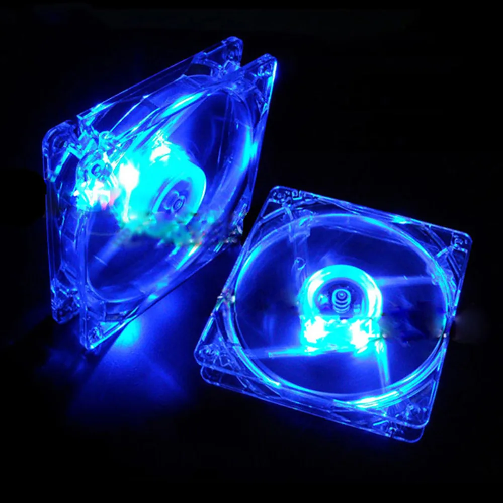 

PC Computer Fan Quad 4 LED Light 120mm PC Computer Case Cooling Fan Mod Quiet Molex Connector Easy Installed Fan 12V